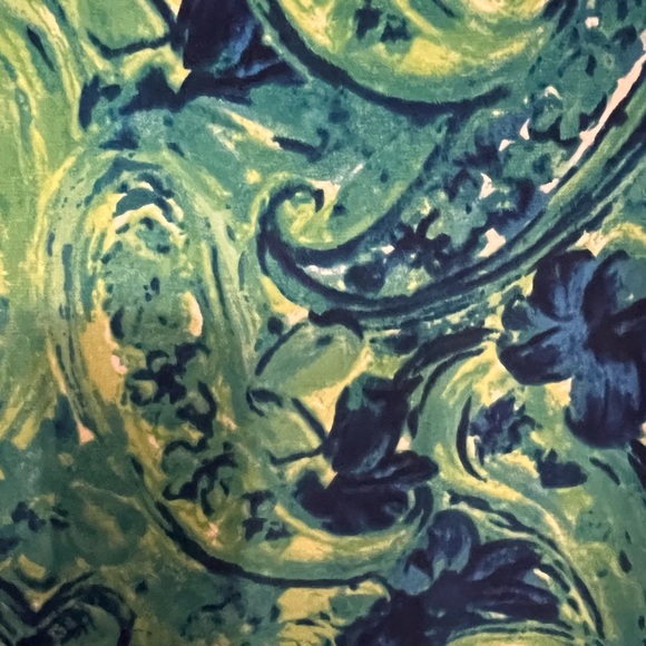 LAUREN by RALPH LAUREN Green/Blue PAISLEY/ FLORAL/WATERCOLOR Dress Size 4 - Picture 9 of 9